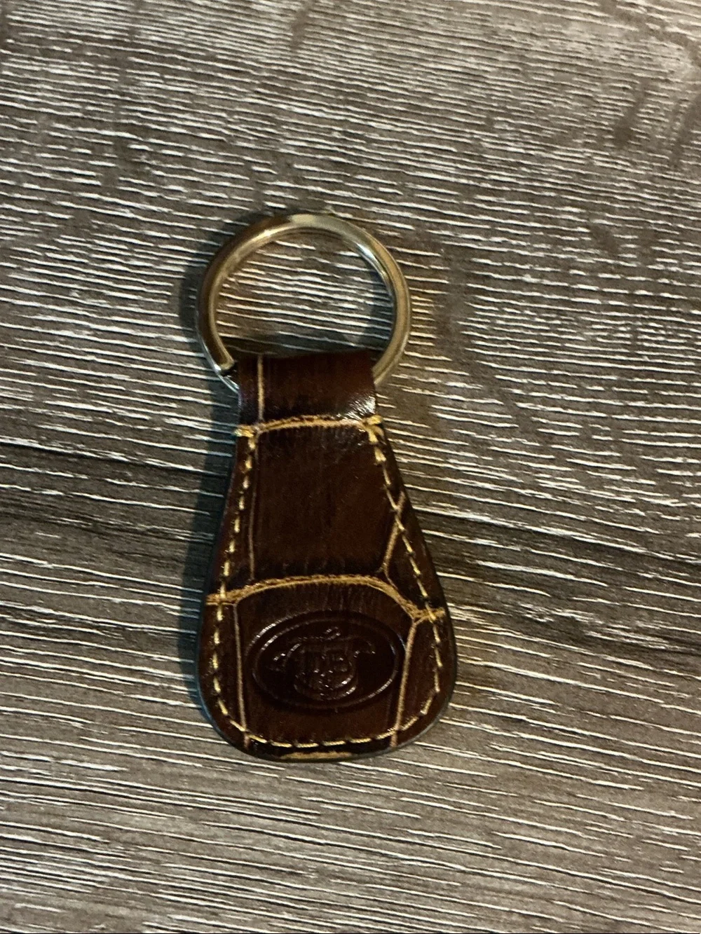 Dooney & Bourke Brown Croc-Embossed Hobo Shoulder Bag Wallet Key Fob 3pc EUC